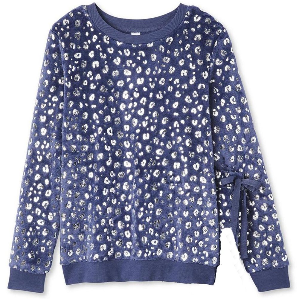 Metallic Plush Pajama Top